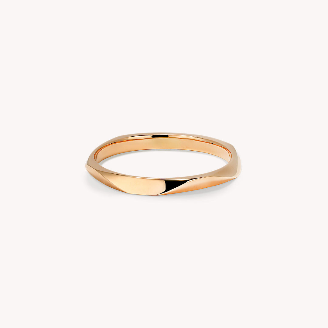 Twist Sculpted Ring - 14K Solid Gold Band