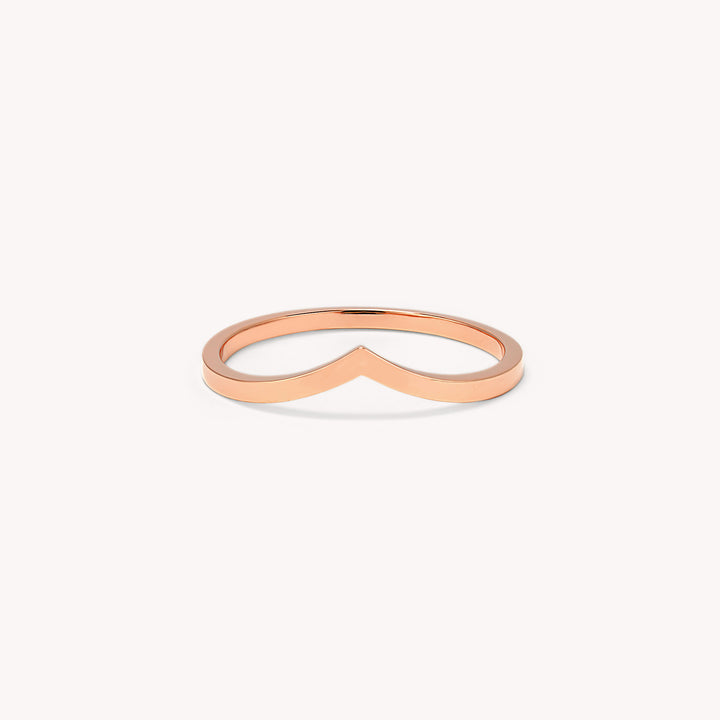 Chevron V-shaped 14K Gold Ring