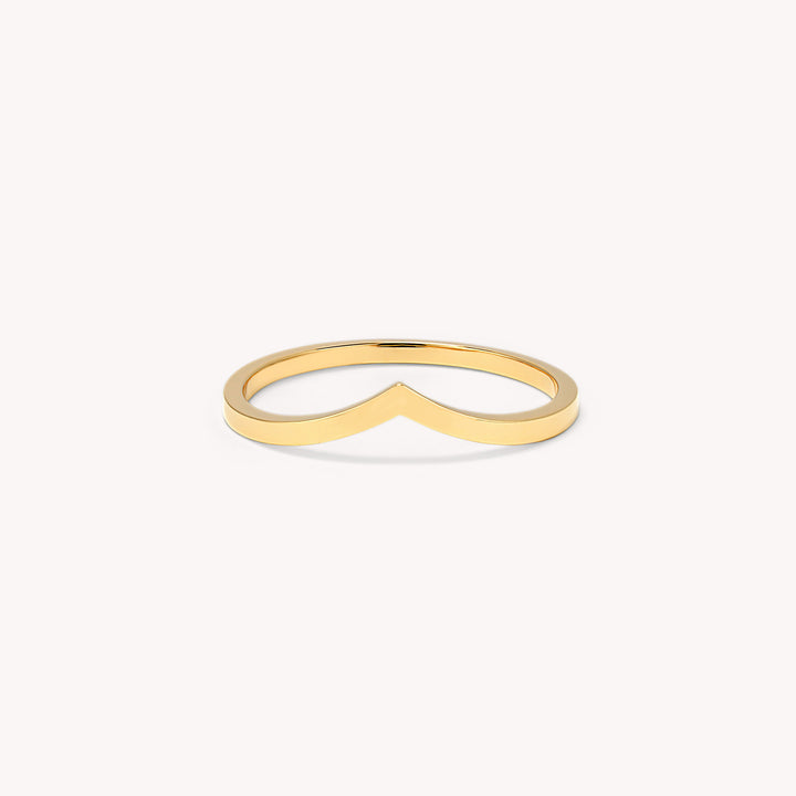 Chevron V-shaped 14K Gold Ring