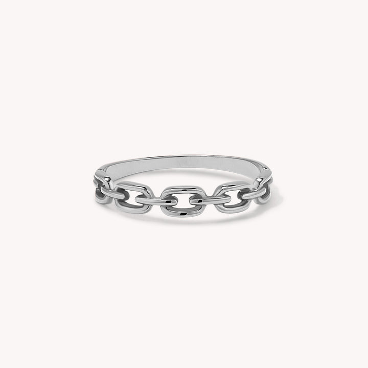 Chain Link Ring – 14K Solid Gold Half Eternity Band