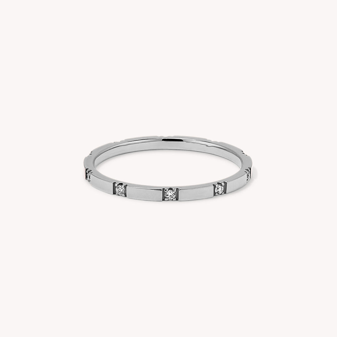 Flush Set Diamond Wedding Band Ring