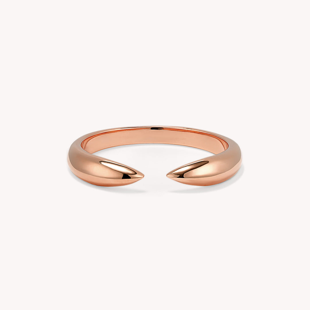 Open Cuff Ring – 14K Solid Gold Claw Band