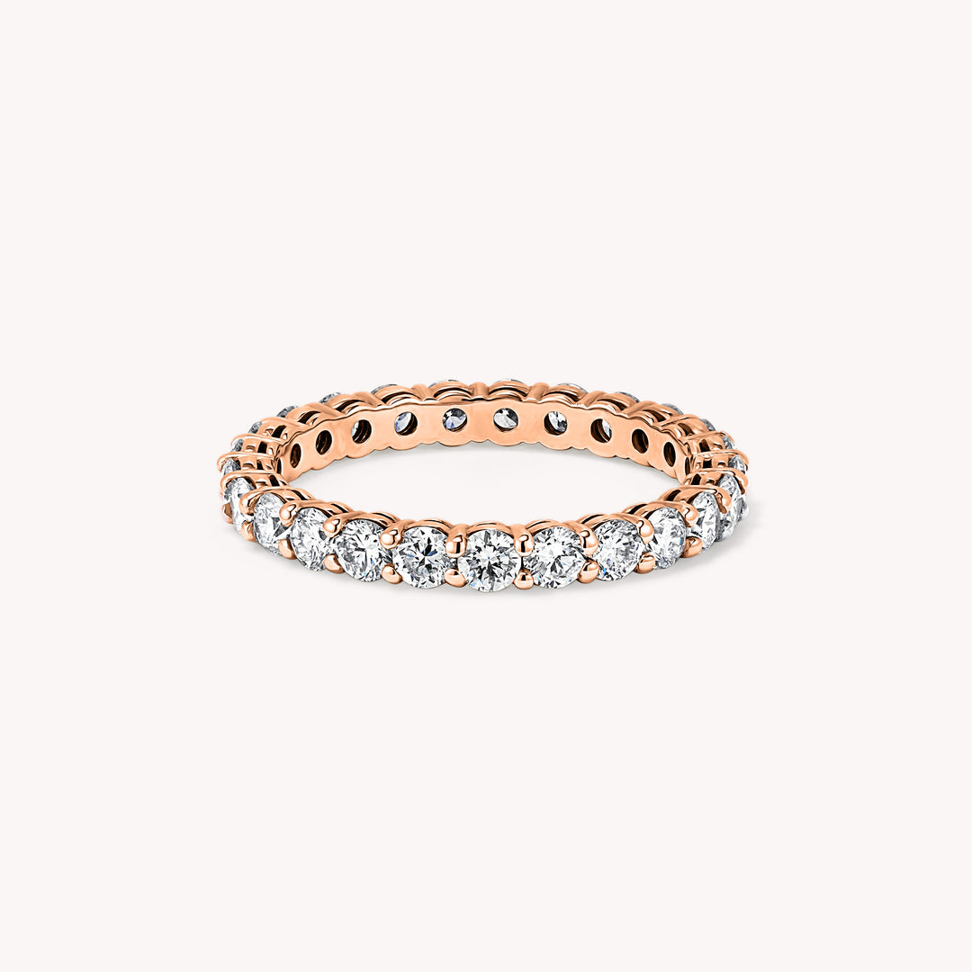 Lab Diamond Shared Prong Eternity Wedding Band Engagement RIng - 2mm, 2.5mm, 3mm