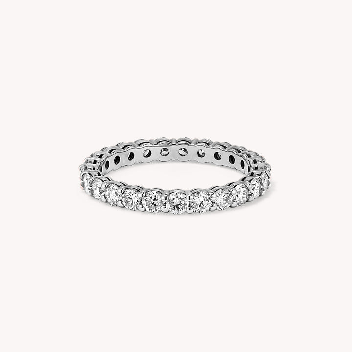 Lab Diamond Shared Prong Eternity Wedding Band Engagement RIng - 2mm, 2.5mm, 3mm