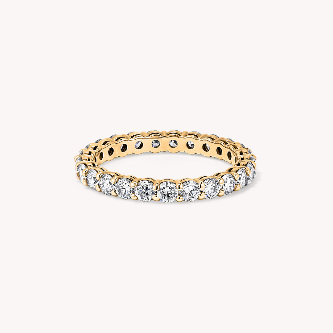 Lab Diamond Shared Prong Eternity Wedding Band Engagement RIng - 2mm, 2.5mm, 3mm