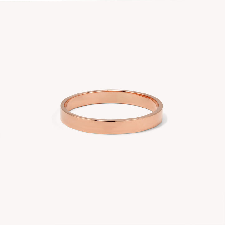 Classic Flat Solid 14K Gold Wedding Bands Ring - 2.5mm