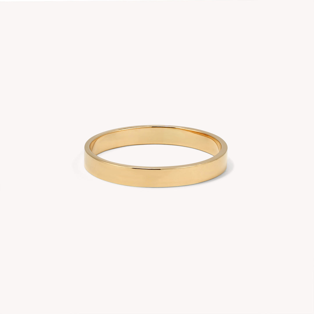 Classic Flat Solid 14K Gold Wedding Bands Ring - 2.5mm