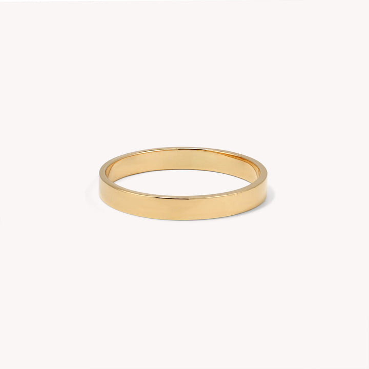 Classic Flat Solid 14K Gold Wedding Bands Ring - 2.5mm