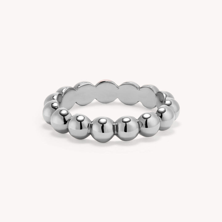 Beaded Stackable  Chunky 14K Gold Ring (4mm Beads)