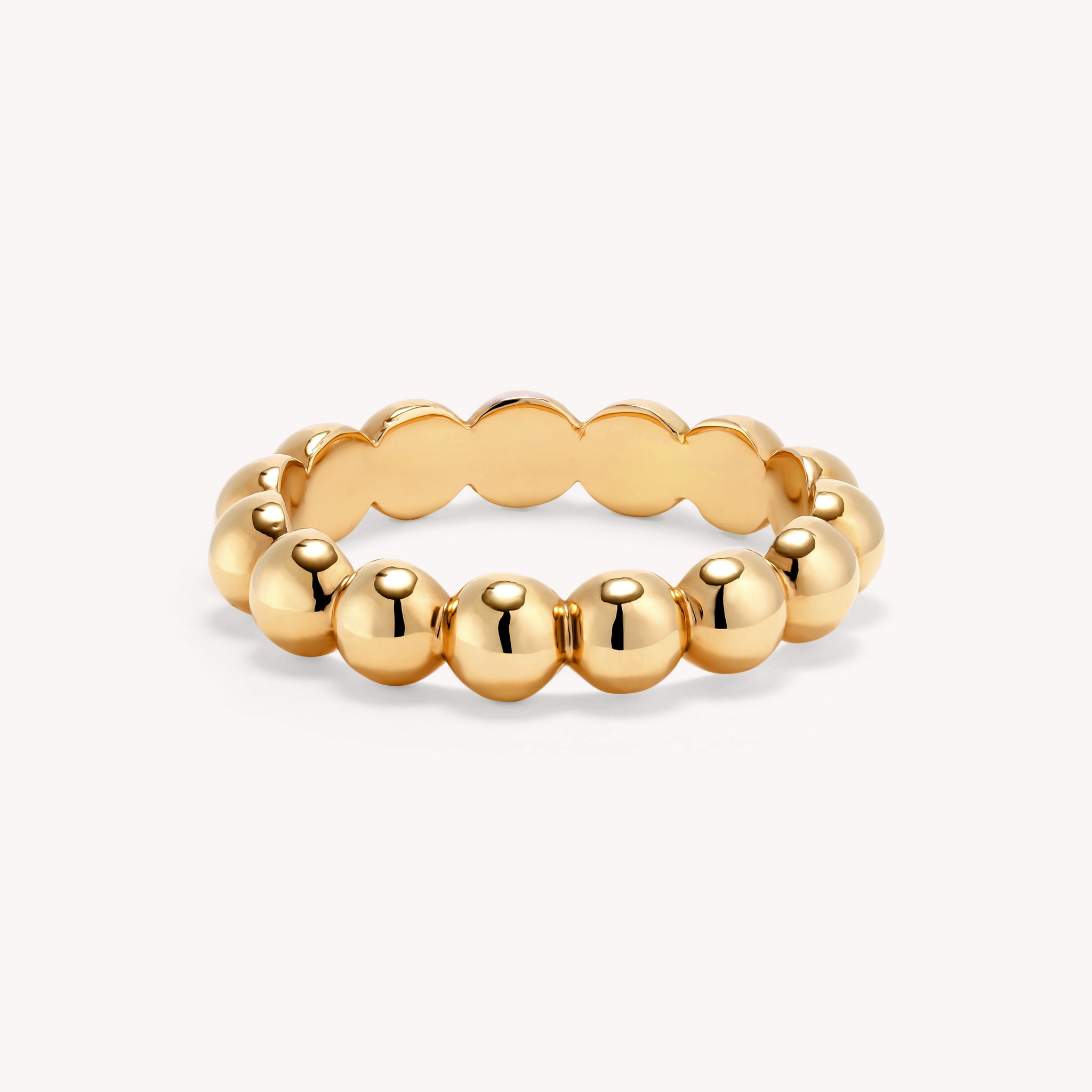 Beaded Stackable Chunky 14K Gold Ring (4mm Beads) – GEUM JEWELRY