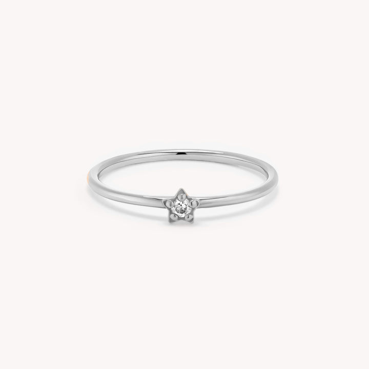 Dainty Star Diamond Ring in 14K Gold