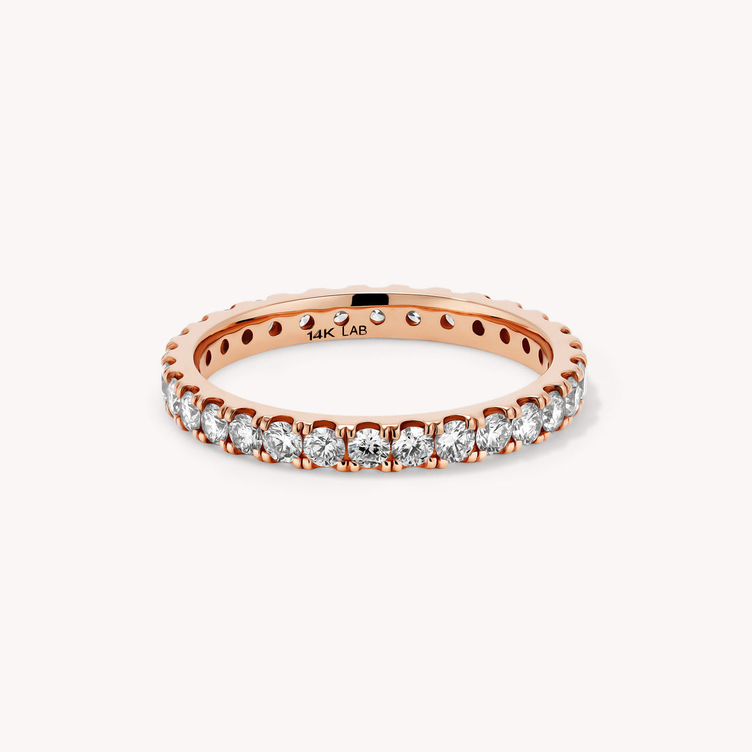 Lab Diamond Eternity Pavé Wedding Band Engagement RIng - 2mm