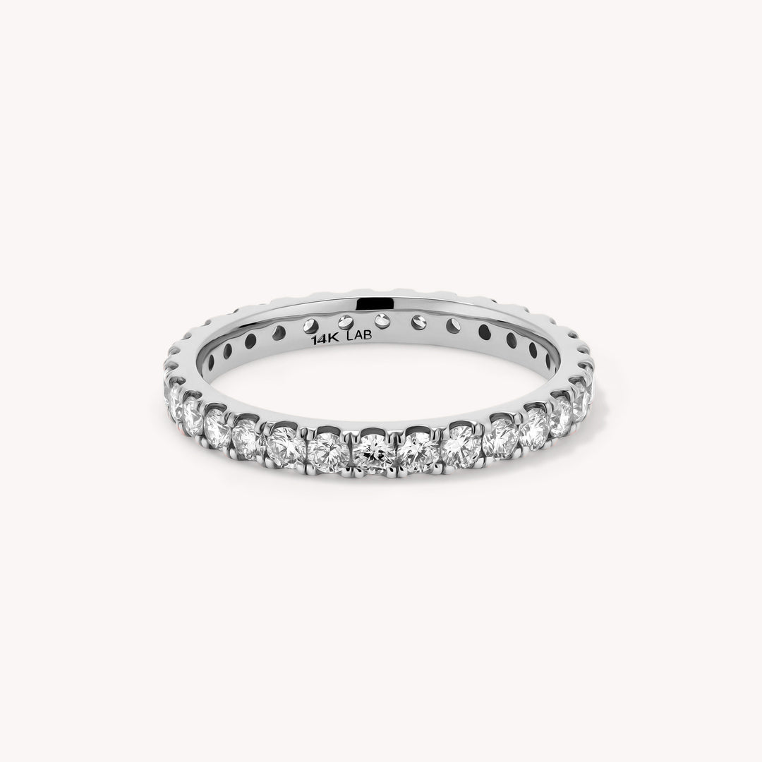 Lab Diamond Eternity Pavé Wedding Band Engagement RIng - 2mm