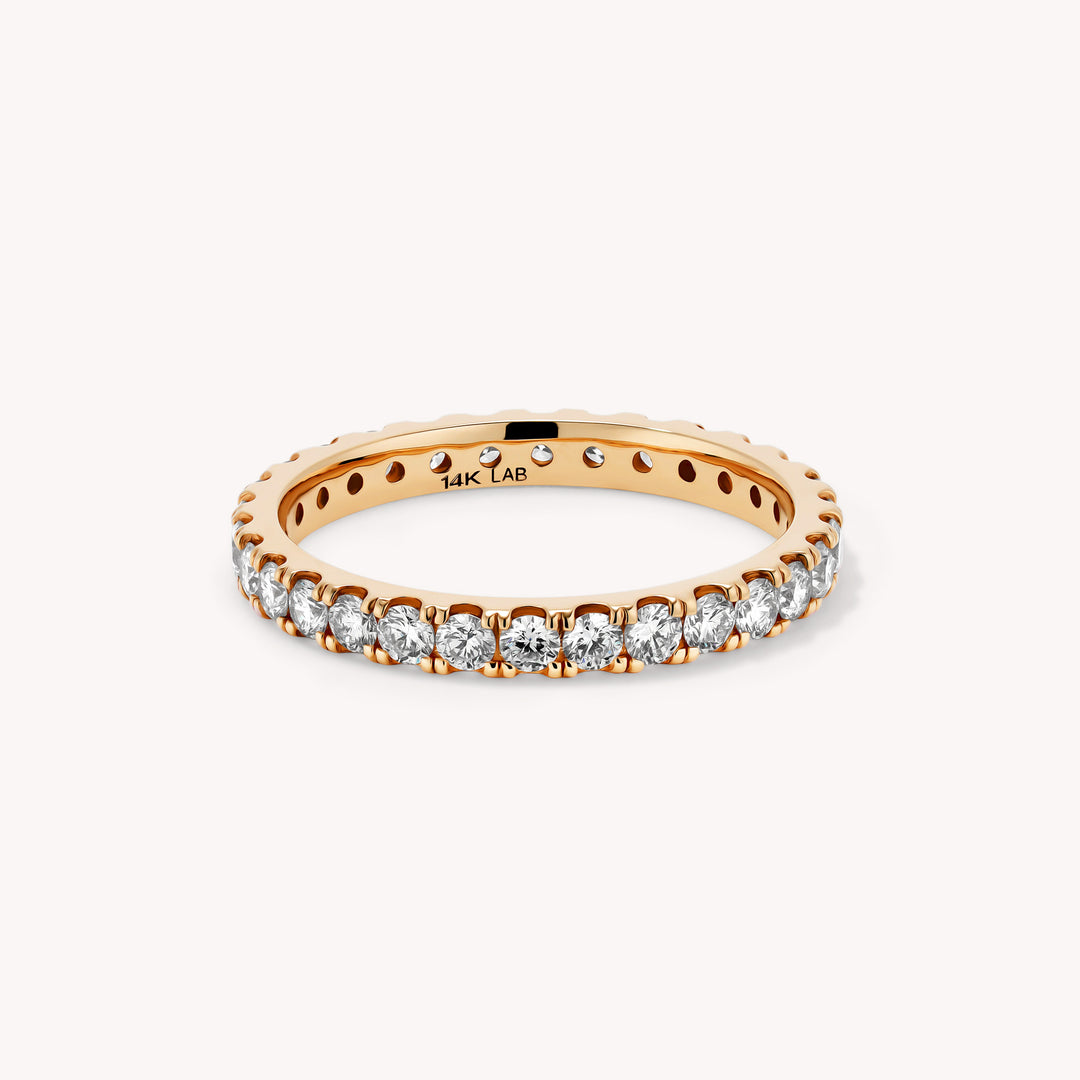 Lab Diamond Eternity Pavé Wedding Band Engagement RIng - 2mm