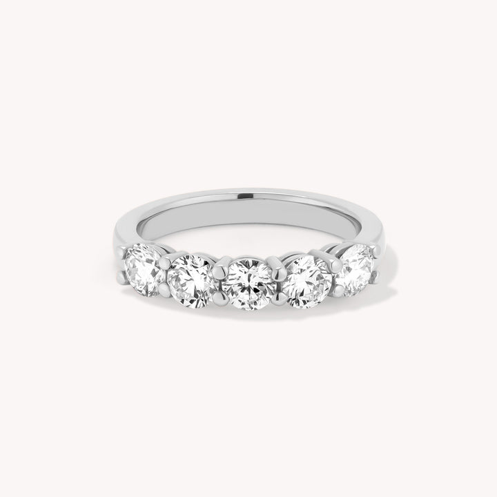 Lab-Grown Classic Diamond Half Eternity Ring – 5-Stone, 1 ctw. (2.5mm) , 1.5 ctw (3mm)