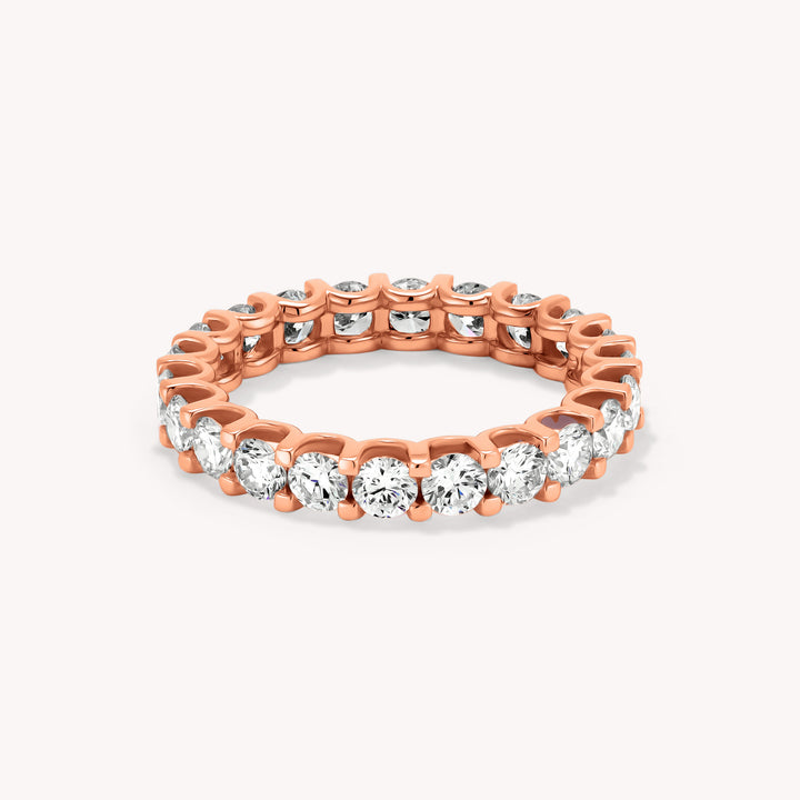 Lab-Grown Brilliant Round-Cut U Prong Diamond Full Eternity Ring – 3mm