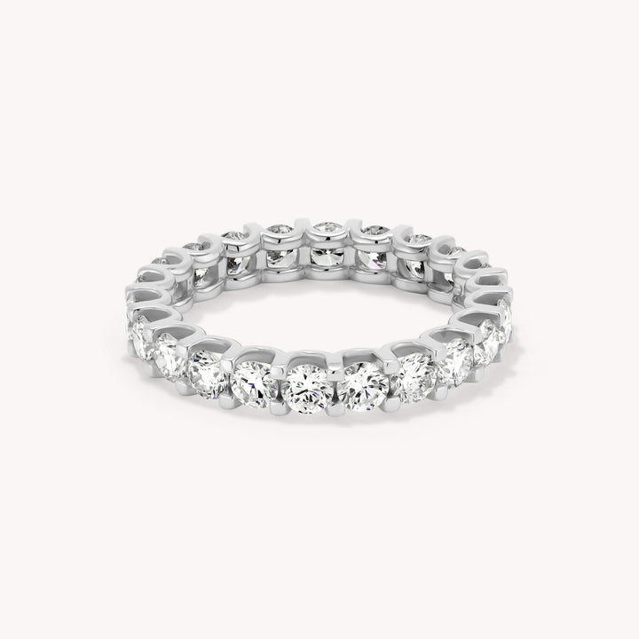 Lab-Grown Brilliant Round-Cut U Prong Diamond Full Eternity Ring – 3mm