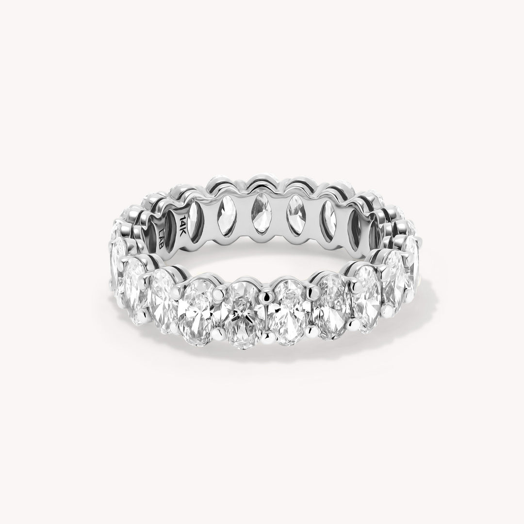 Full Eternity Band with Oval Lab Diamonds Ring - 3ctw. 4ctw. 5ctw. 6ctw.