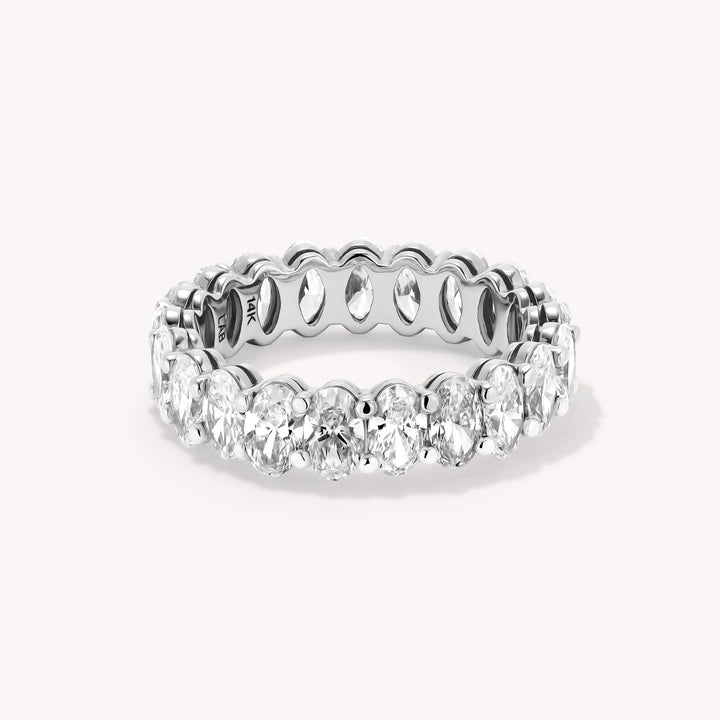 Full Eternity Band with Oval Lab Diamonds Ring - 3ctw. 4ctw. 5ctw. 6ctw.