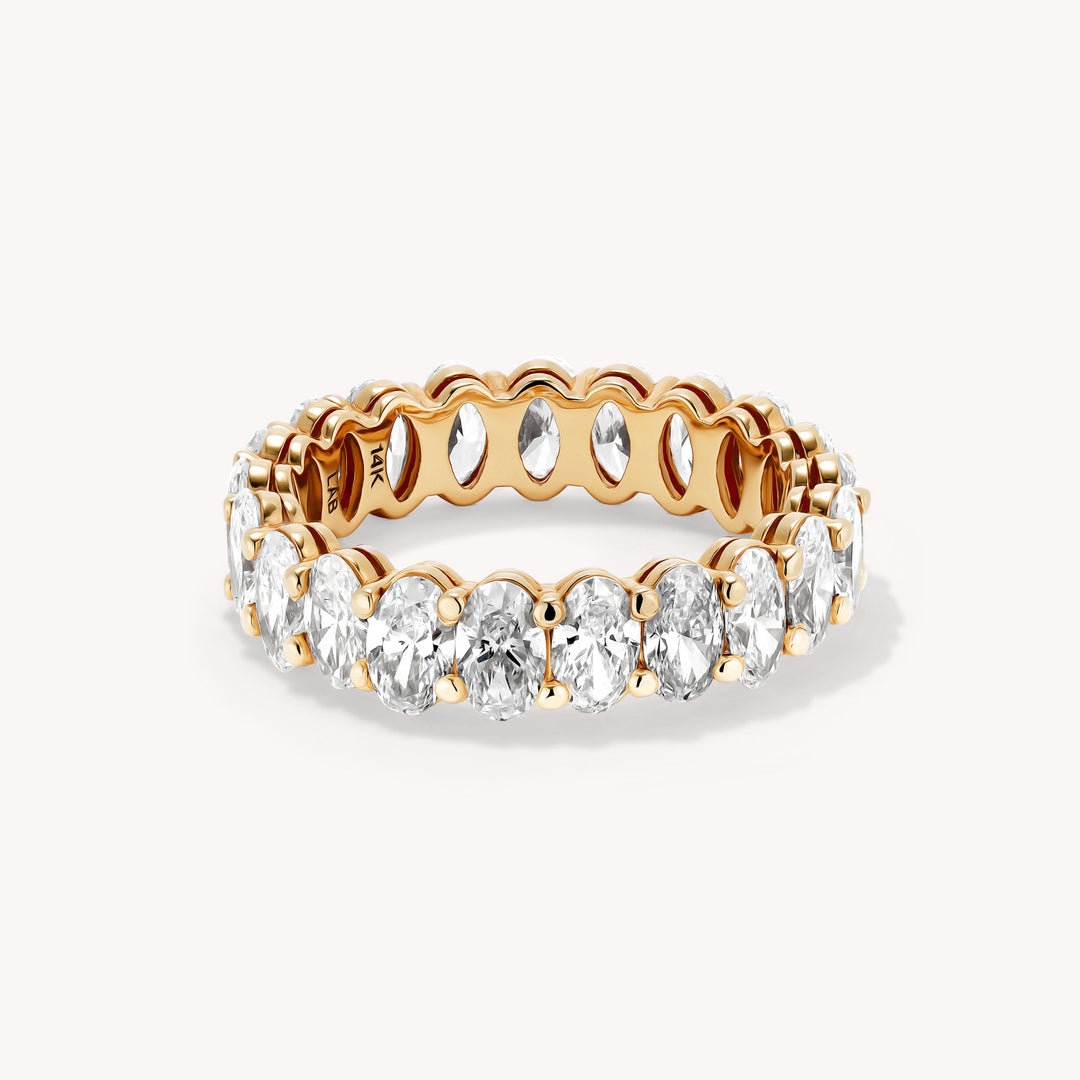 Full Eternity Band with Oval Lab Diamonds Ring - 3ctw. 4ctw. 5ctw. 6ctw.