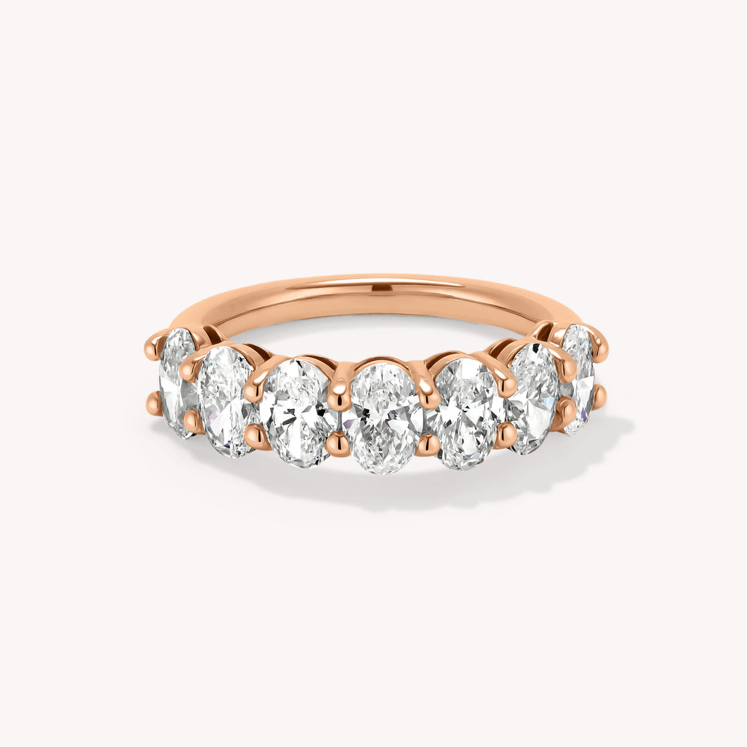 Lab-Grown Oval-Cut Diamond Half Eternity Ring – 7-Stone, 2.10 ctw.
