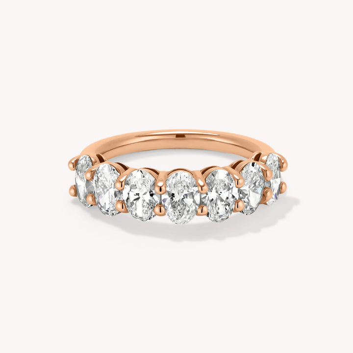 Lab-Grown Oval-Cut Diamond Half Eternity Ring – 7-Stone, 2.10 ctw.