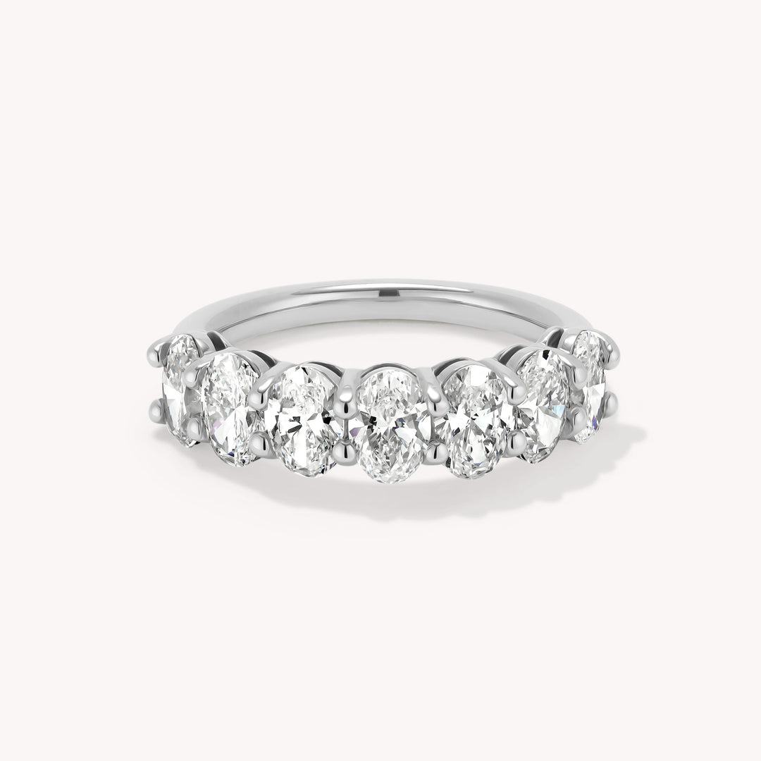 Lab-Grown Oval-Cut Diamond Half Eternity Ring – 7-Stone, 2.10 ctw.