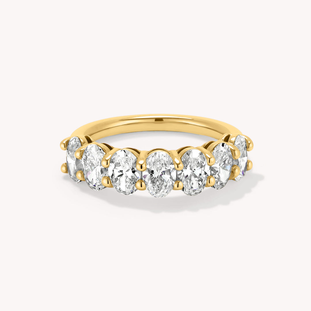 Lab-Grown Oval-Cut Diamond Half Eternity Ring – 7-Stone, 2.10 ctw.