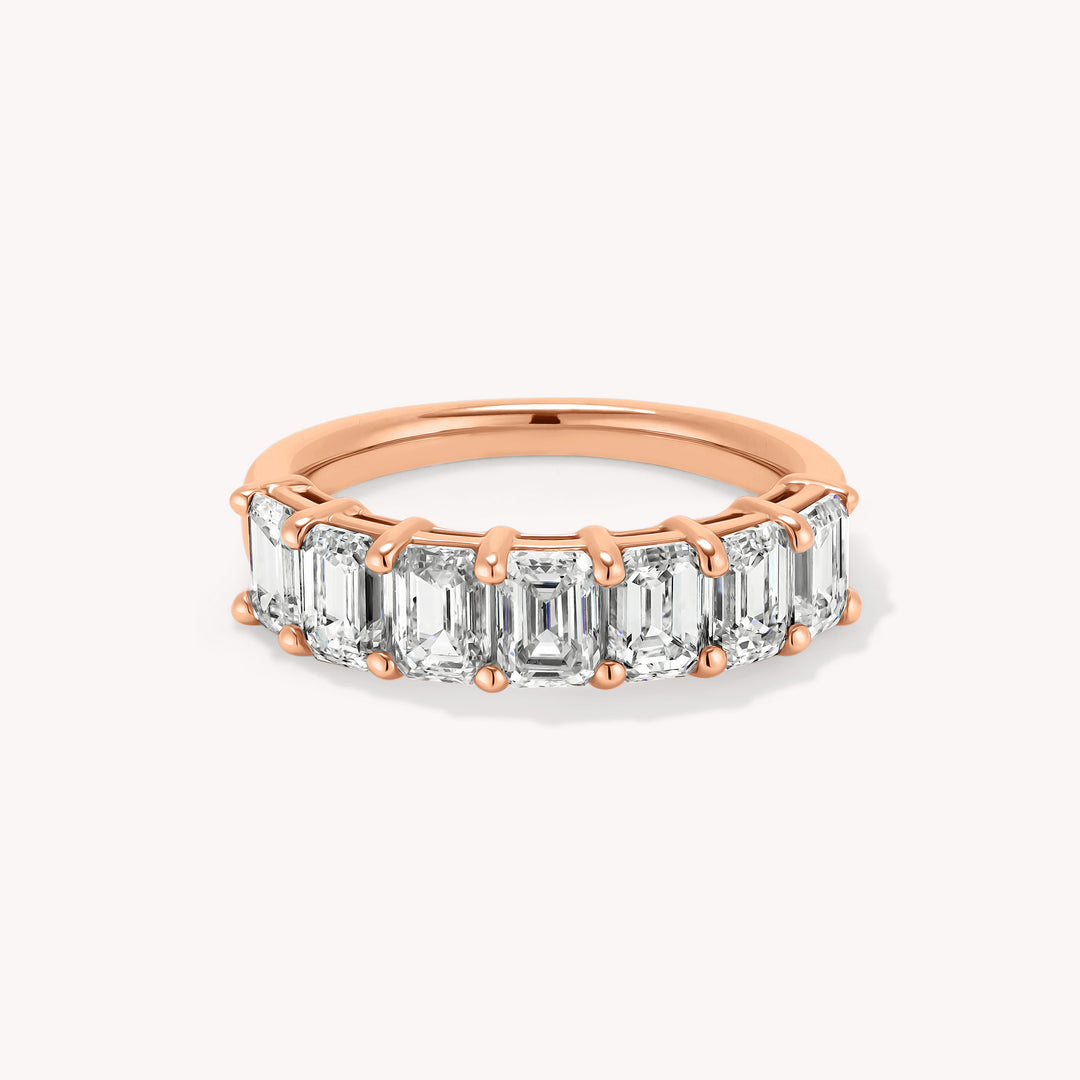 Lab-Grown Emerald-Cut Diamond Half Eternity Ring – 7-Stone, 2.10 ctw.