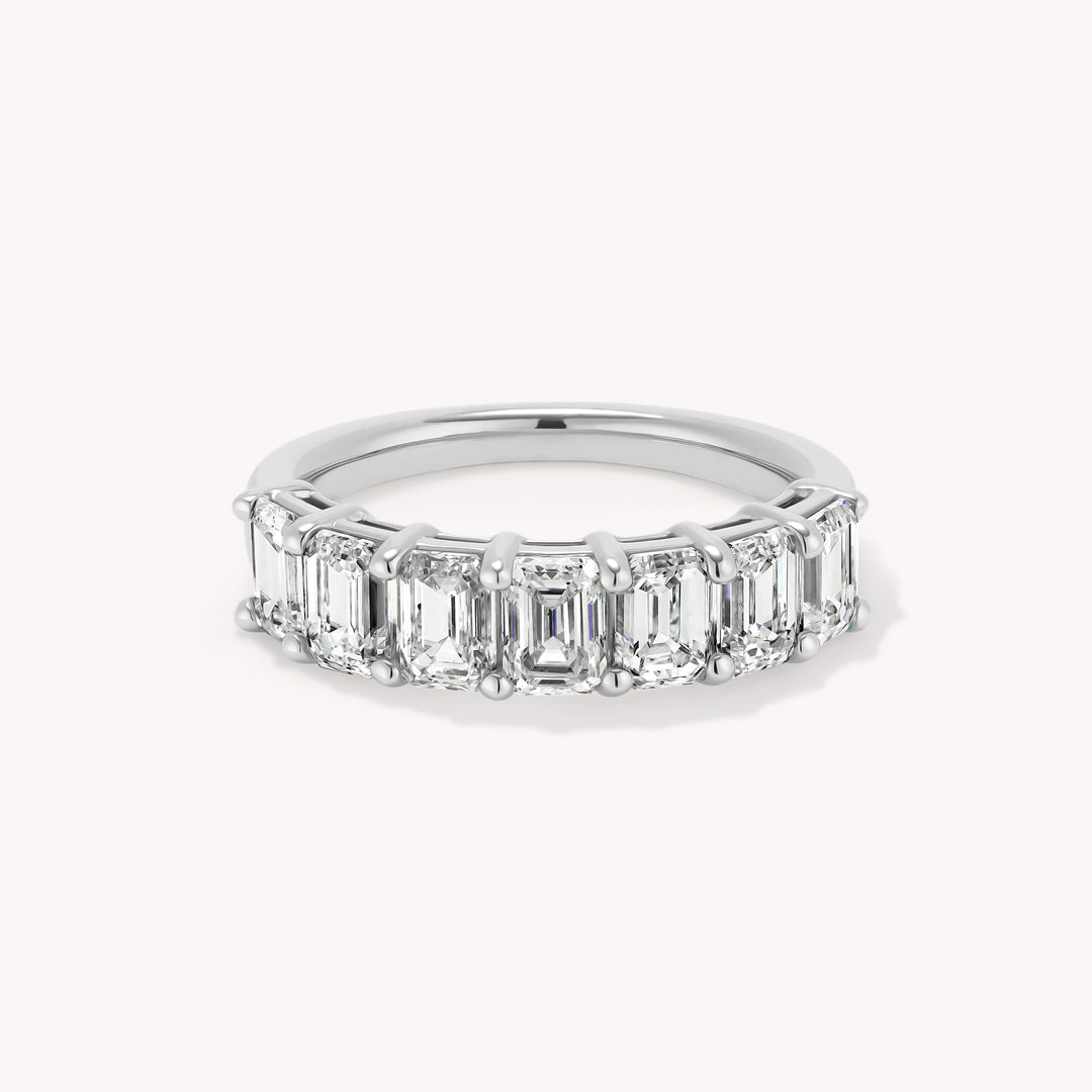 Lab-Grown Emerald-Cut Diamond Half Eternity Ring – 7-Stone, 2.10 ctw.