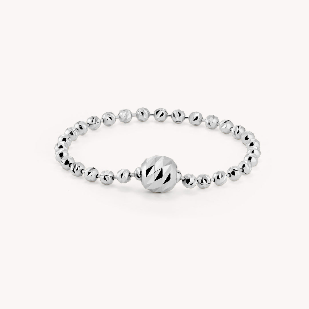 Rain-Cut Ball Chain 14K Gold Ring
