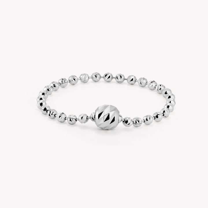 Rain-Cut Ball Chain 14K Gold Ring