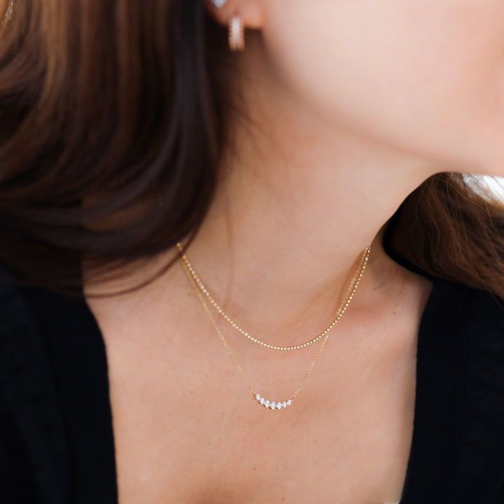 Graduated 7 Diamond Necklace in 14K Gold