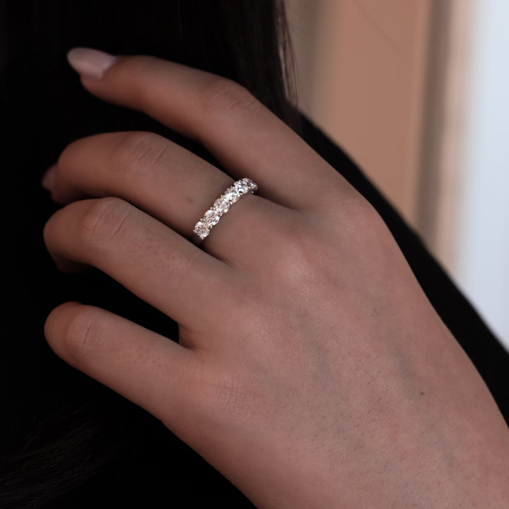 Lab-Grown Round-Cut Diamond Half Eternity Ring – 7-Stone - 1.4 ct. tw.