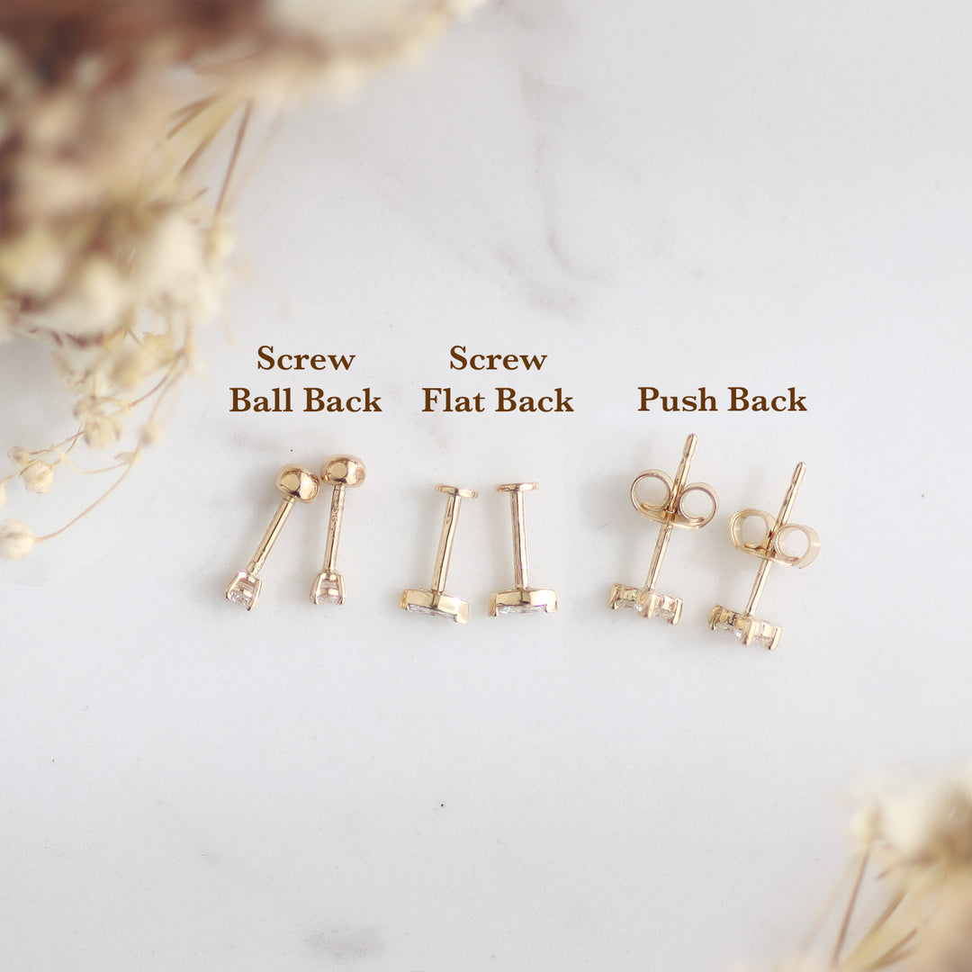 _Color Pop Stud Earrings – 14K Gold Colored Gemstone Studs - Single or Pair