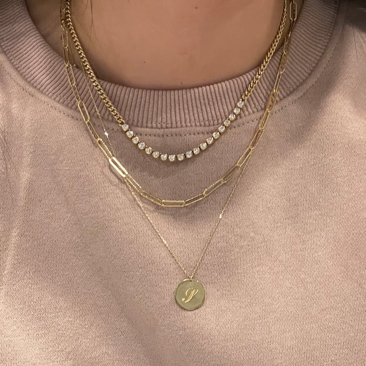 Paperclip Chain Necklace 14K Solid Gold