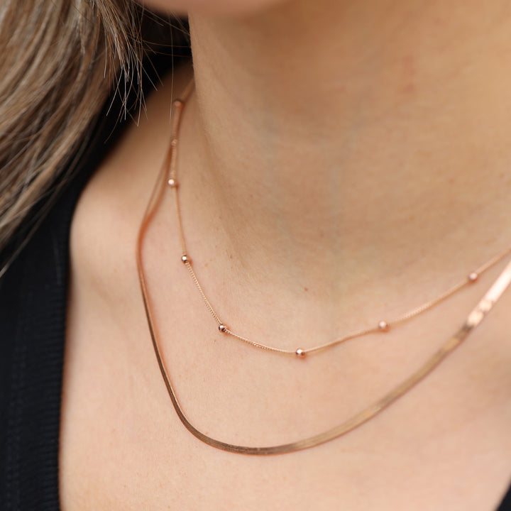 Diamond-Cut Disco Ball Station Chain Layering Necklace