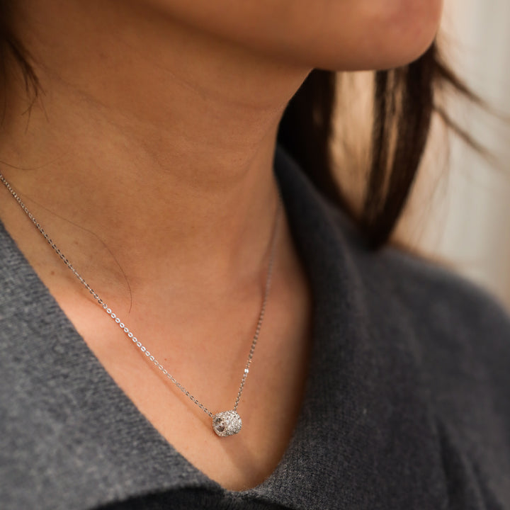 Loop Pave Lab Diamond Pendant Necklace