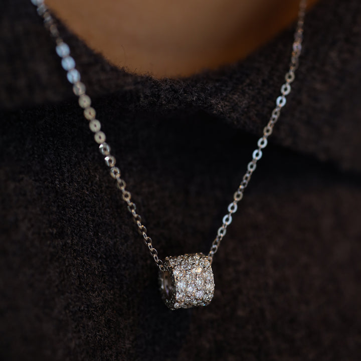 Loop Pave Lab Diamond Pendant Necklace