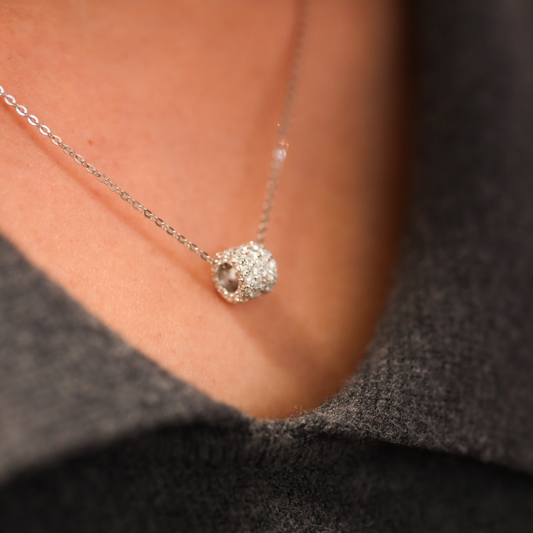 Loop Pave Lab Diamond Pendant Necklace