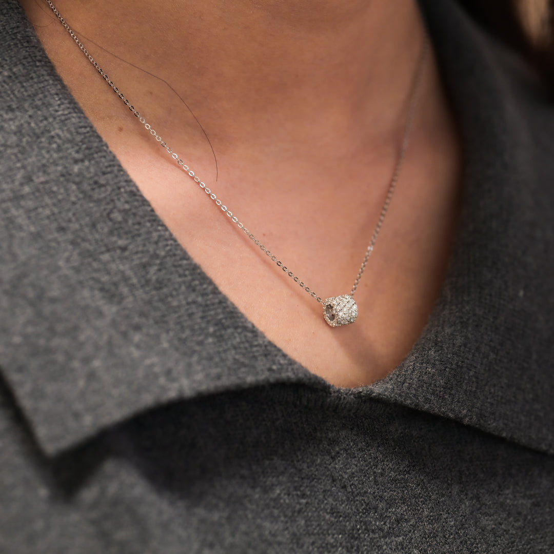 Loop Pave Lab Diamond Pendant Necklace