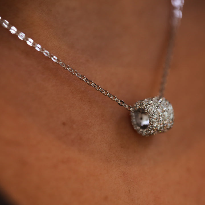 Loop Pave Lab Diamond Pendant Necklace