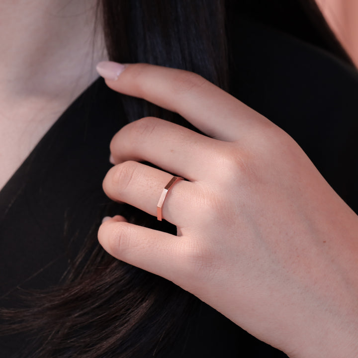 Octagon Bolt Ring - 14K Solid Gold