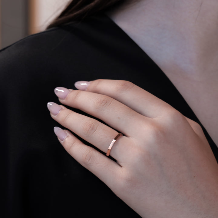 Octagon Bolt Ring - 14K Solid Gold