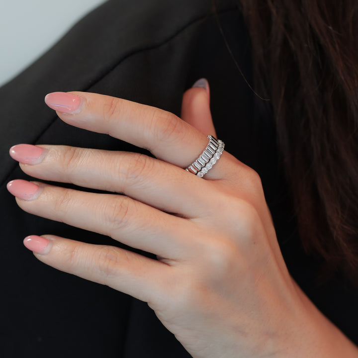 Fluted Glossy Textured Stackable Ribbed 14K Gold Ring