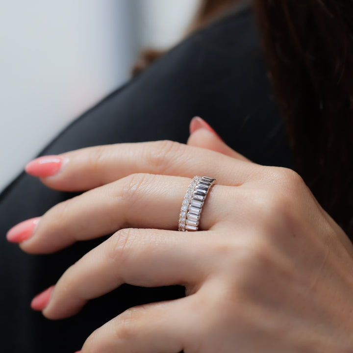 Fluted Glossy Textured Stackable Ribbed 14K Gold Ring