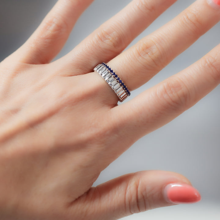 Fluted Glossy Textured Stackable Ribbed 14K Gold Ring
