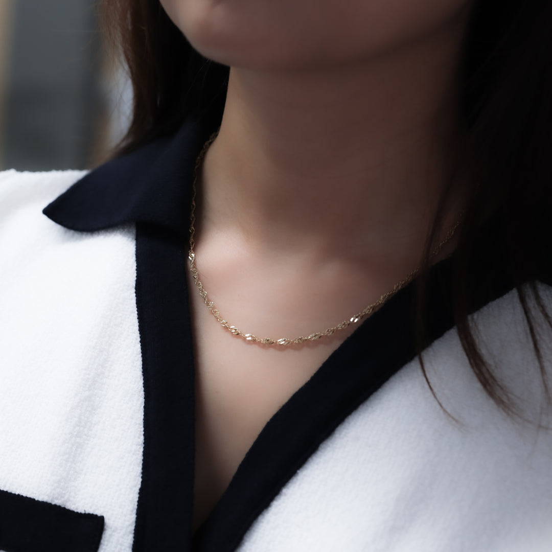 Rope Chain 14K Solid Gold Necklace