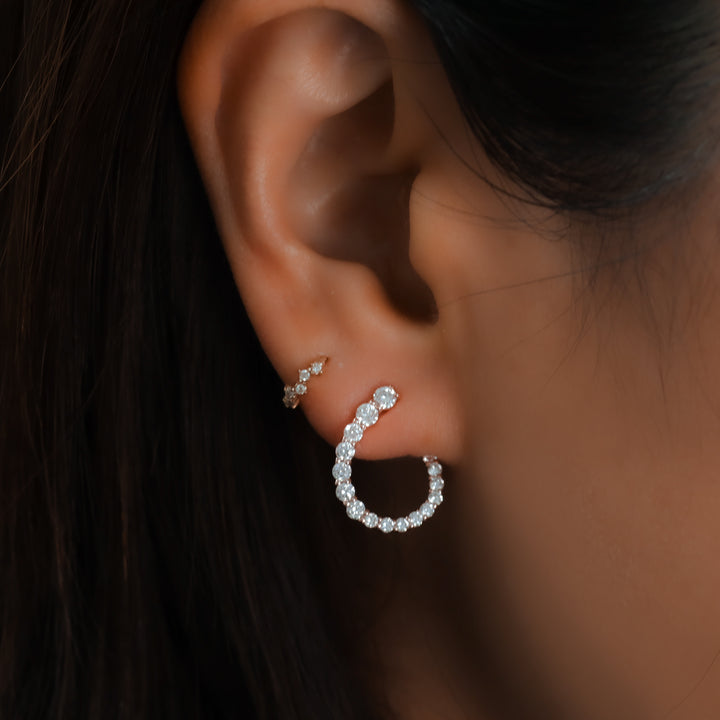 Twist Open Circle Earrings in 14K Solid Gold