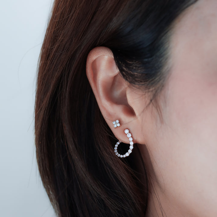 Twist Open Circle Earrings in 14K Solid Gold